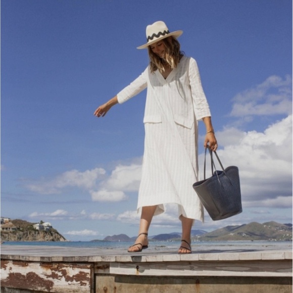 Pomander Place Carolina Longish Textured Caftan White - Picture 1 of 10